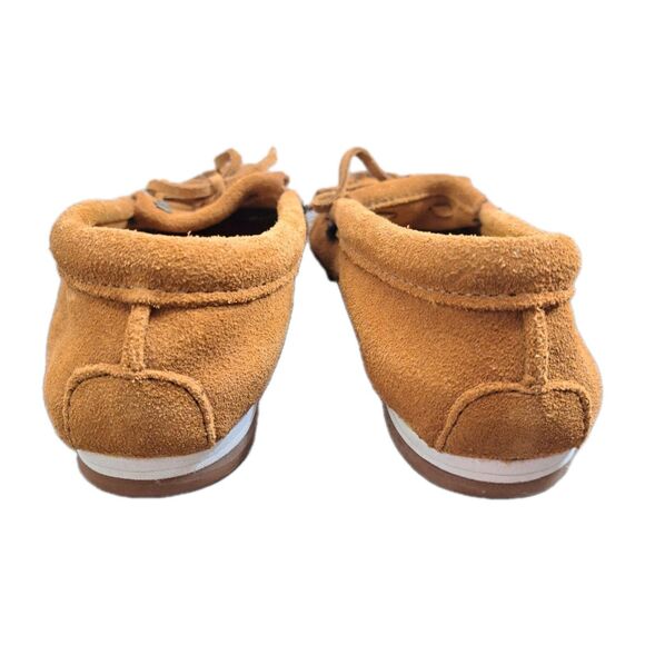 Minnetonka Tan Moccasins, Suede Slip On Comfort Flats Women's Size 7.5 - Picture 3 of 8